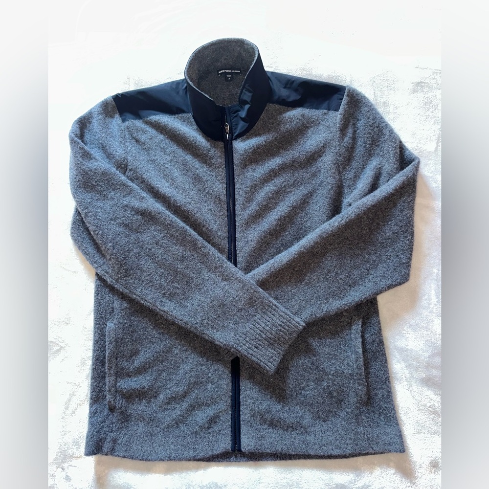 New JAMES PERSE Heather Grey Cashmere Men's Zip Sweater/jacket Size 2